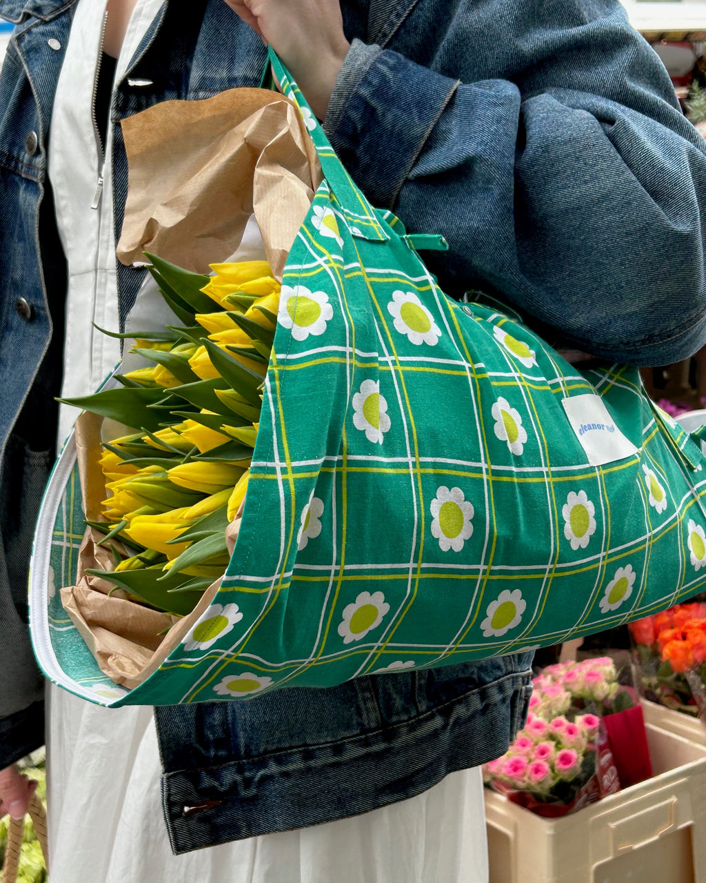 mod floral flower bag