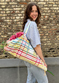 colourful plaid flower bag