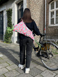 pink floral flower bag