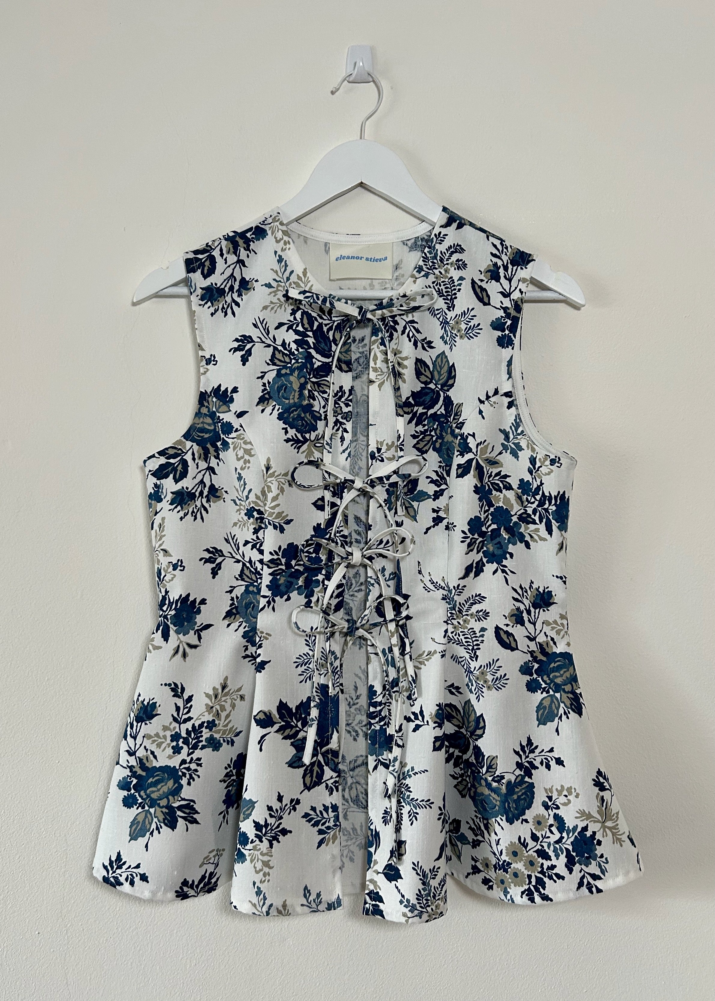 navy floral summer top
