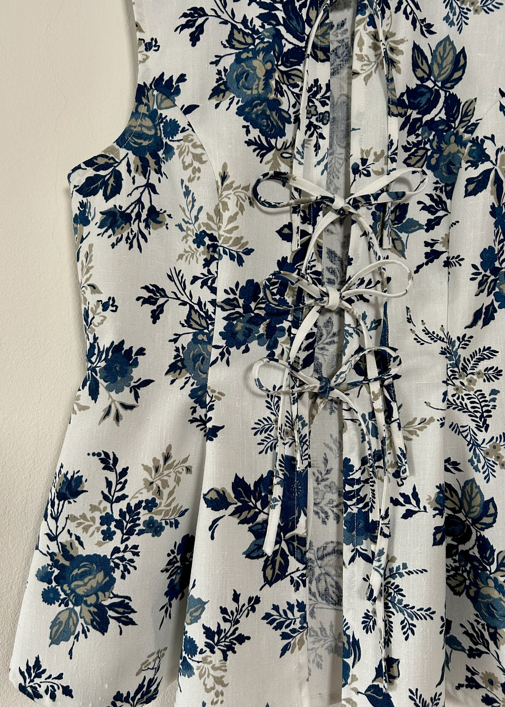 navy floral summer top