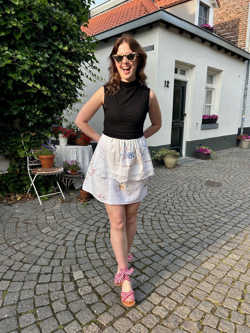 vintage tablecloth skirt