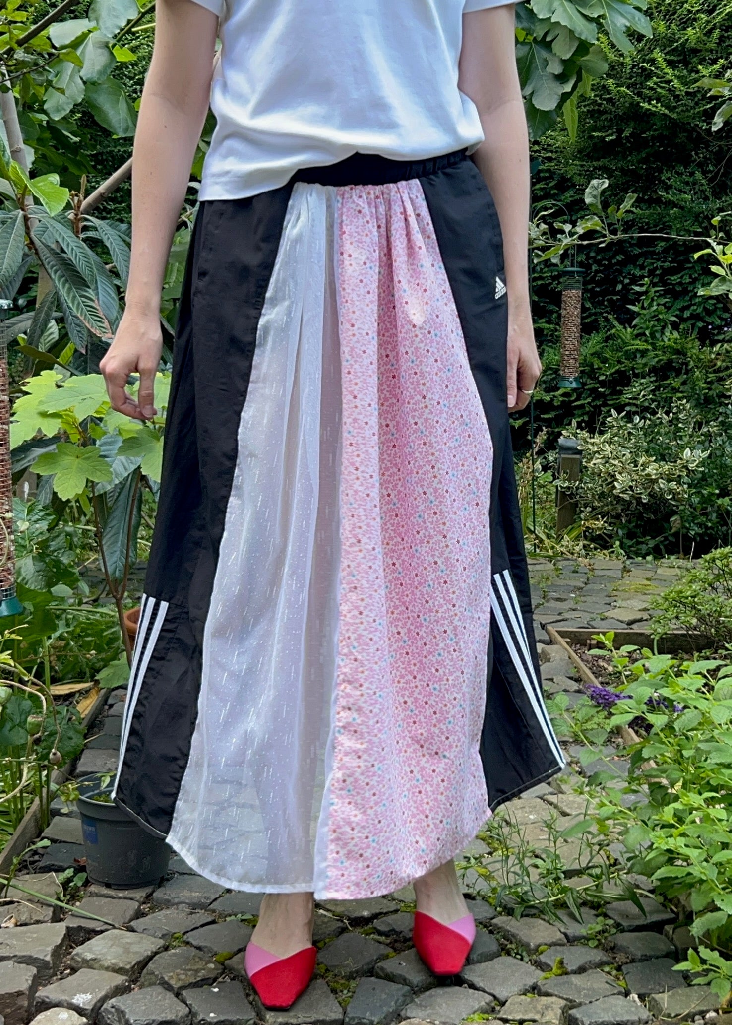 upcycled adidas skirt